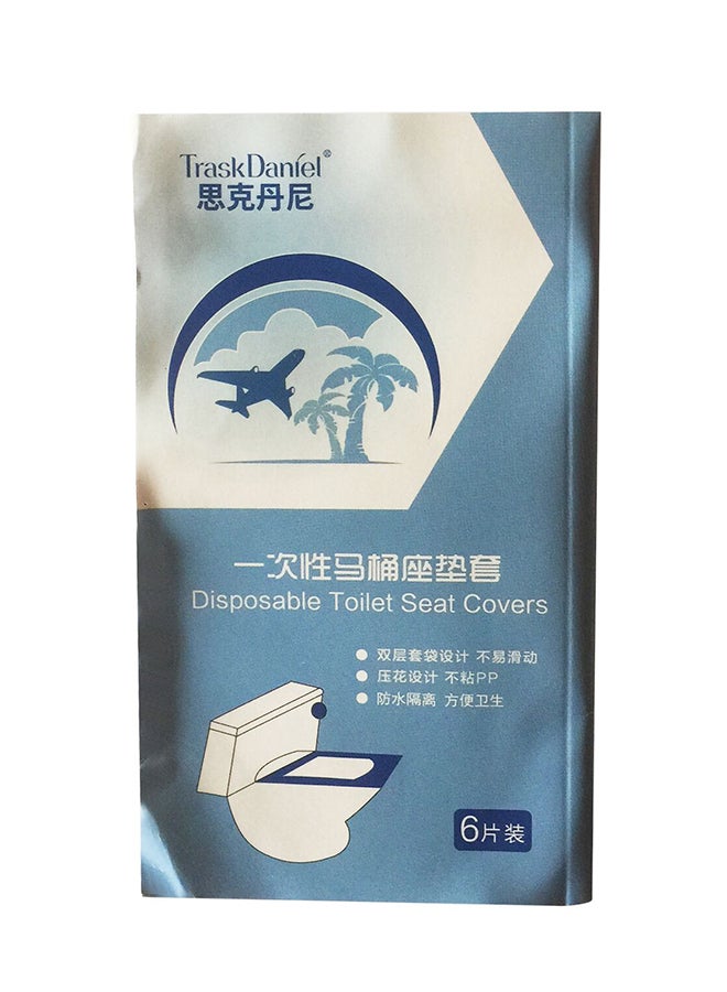 Trask Daniel 6-Piece Travel Disposable Toilet Seat Cover Set Clear 40 x 48centimeter - Image 3