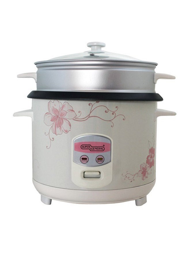 SUPER GENERAL Electric Non Stick Rice Cooker 1.5L 1.5 L 500.0 W SGRC15W Off White/Silver 