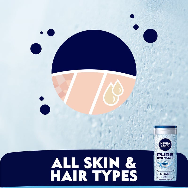 Nivea Shower Gel Pure Impact 500ml  - Image 3