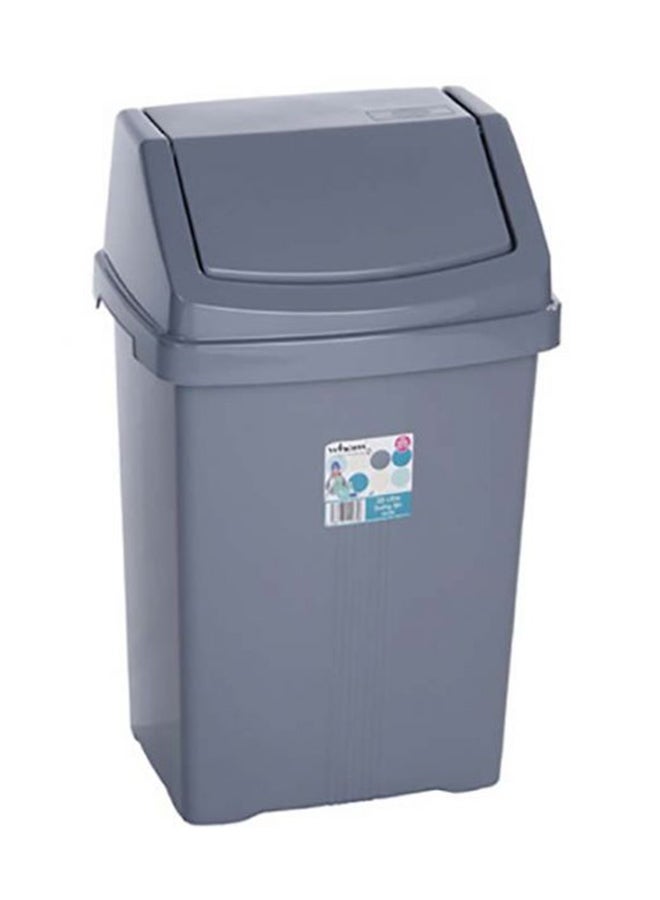 Wham Plastic Swing Lid Garbage Bin Silver 25Liters 