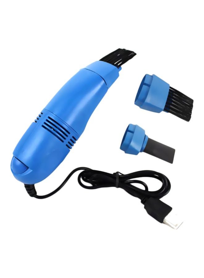 مكنسة كهربائية صغيرة للوحة المفاتيح مزودة بمنفذ USB أسود/أزرق - Image 1