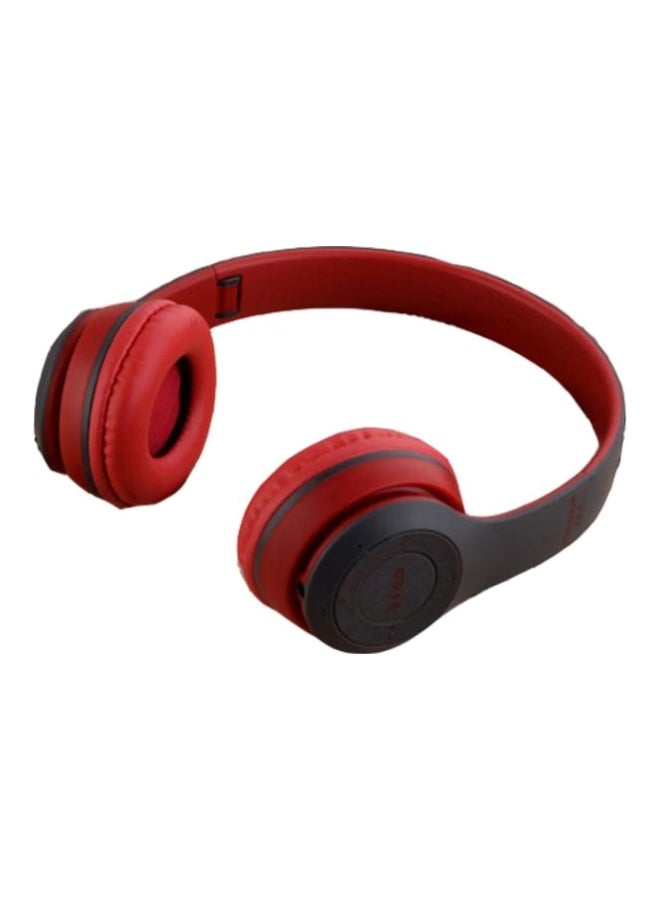 P47 Bluetooth Waterproof Over-Ear Headphones Red/Black