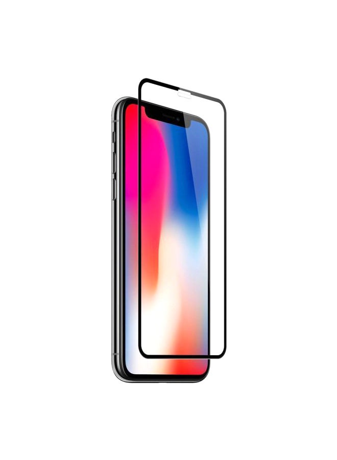 واقٍ للشاشة من الزجاج المقوى لهاتف أبل آيفون XS ماكس أسود / شفاف