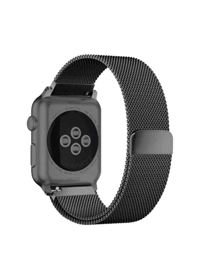Generic - Replacement Stainless Steel Band For Apple Watch 4 44mm Black - Image 1