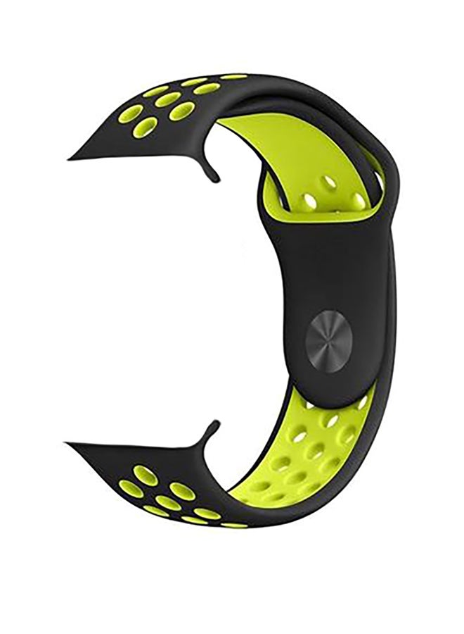 Generic - Soft Silicone Replacement Band For Apple Watch 1/2 42mm Green/Black/Grey - Image 1