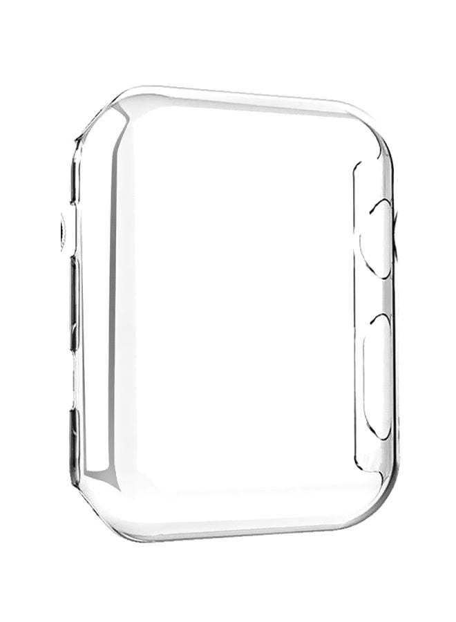 غطاء حماية يغطي الساعة بالكامل لساعة أبل سيريز 2/ 3 مقاس 42 مم شفاف