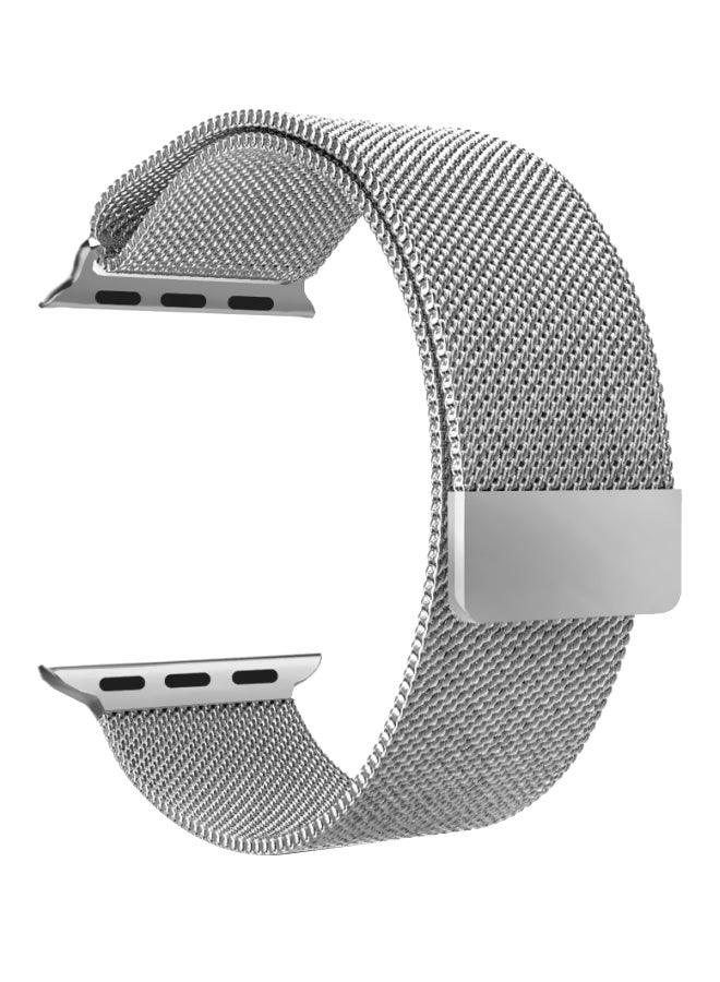 Generic - Replacement Band For apple watch series 6, 5, 4, 3, 2, 1, SE Metal Edition 42mm and 44mm Silver - Image 1