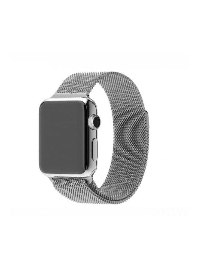 Generic - Replacement Band For apple watch series 6, 5, 4, 3, 2, 1, SE Metal Edition 42mm and 44mm Silver - Image 1