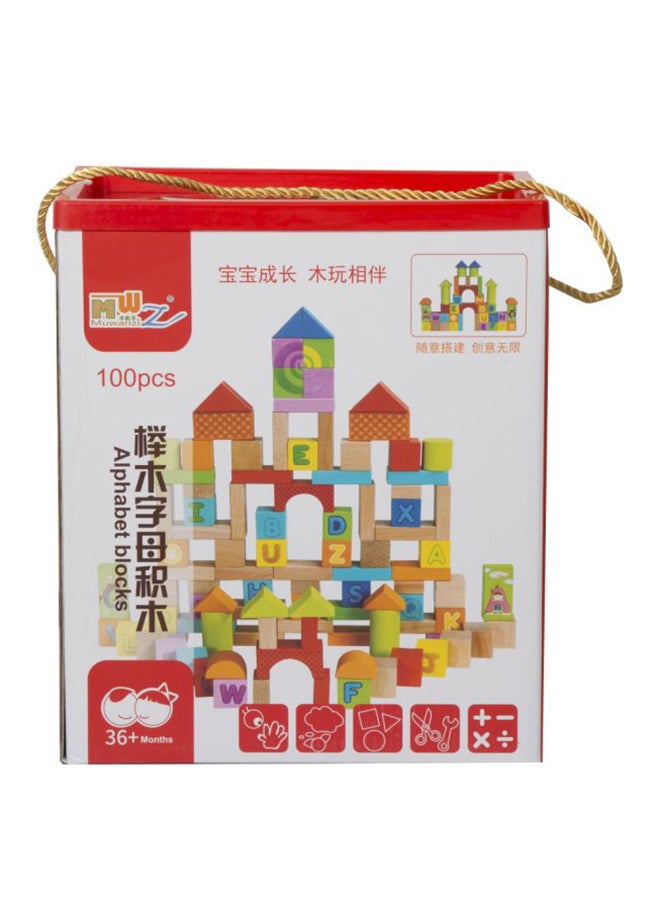 مكعبات مطبوعة بحروف الهجاء من موانزي من 100 قطعة