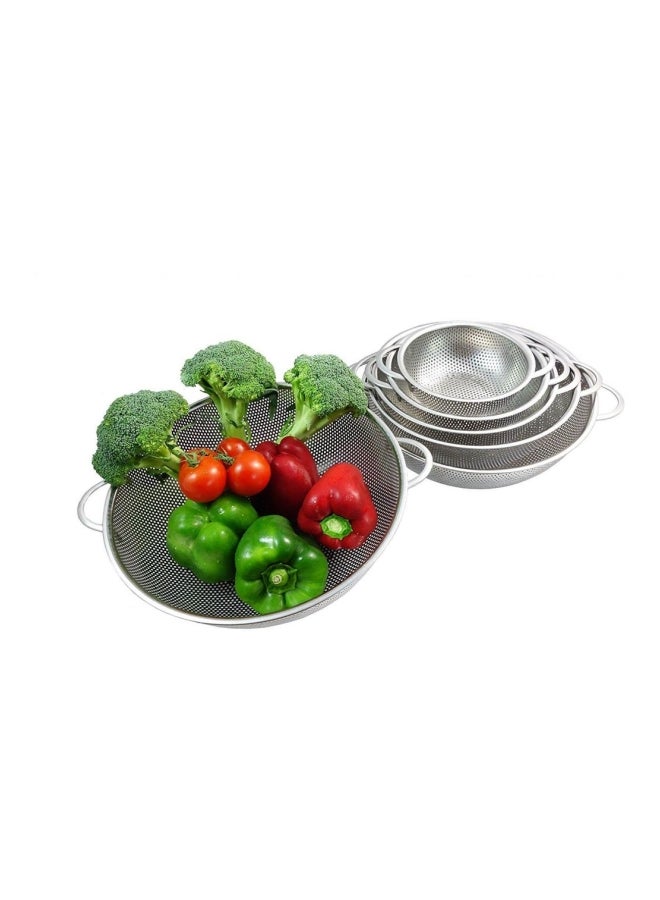 ARTC 6-Piece Vegetable Colander And Strainer Silver 35x35x20centimeter - Image 3