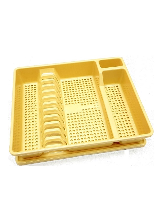 ARTC Kitchen Cutlery Dish Drainer Rack With Tray Beige 50x35x13centimeter  - Image 2