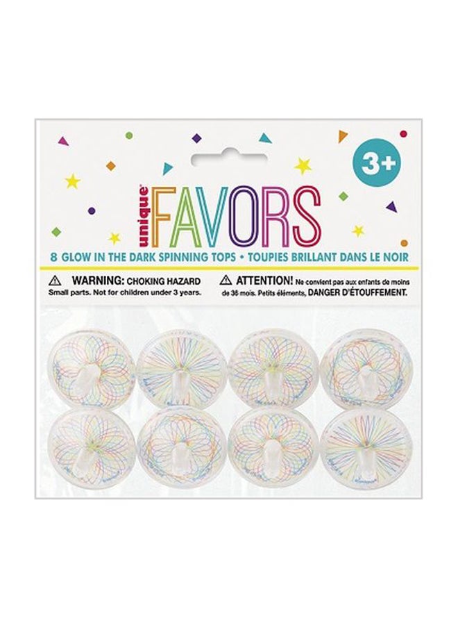 Unique 8-Piece Glow In The Dark Spinning Tops