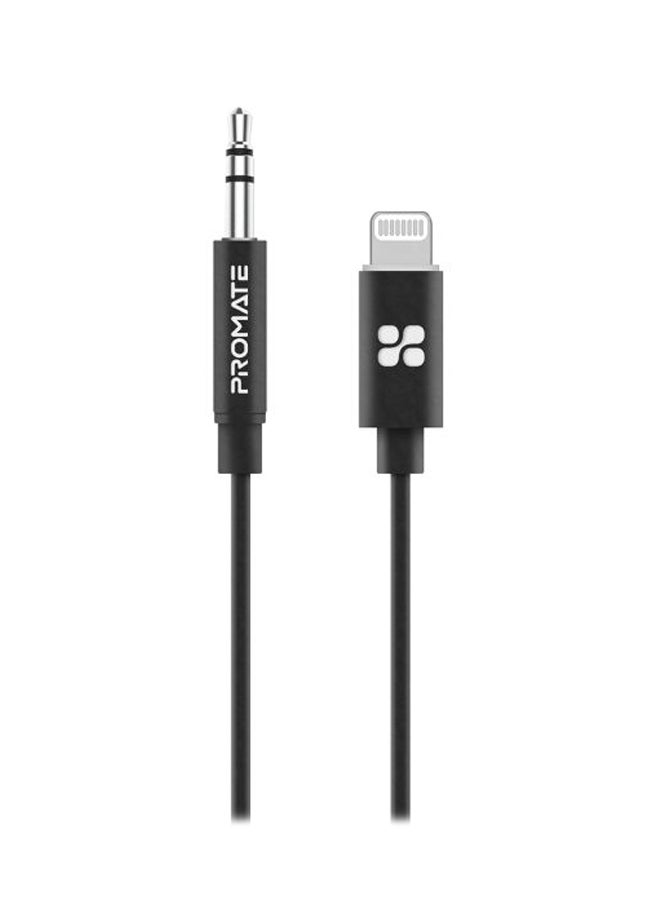PROMATE - Apple MFi Certified 3.5mm Lightning to AUX Cable, Premium 1m Lightning to Male 3.5mm Headphone Jack Adapter Stereo Audio Cable with Digital Analog Converter for Bose, Marshall, AudioLink-LT1 Black Black - Image 1