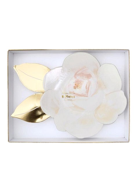 8-Piece Rose Shape Plates