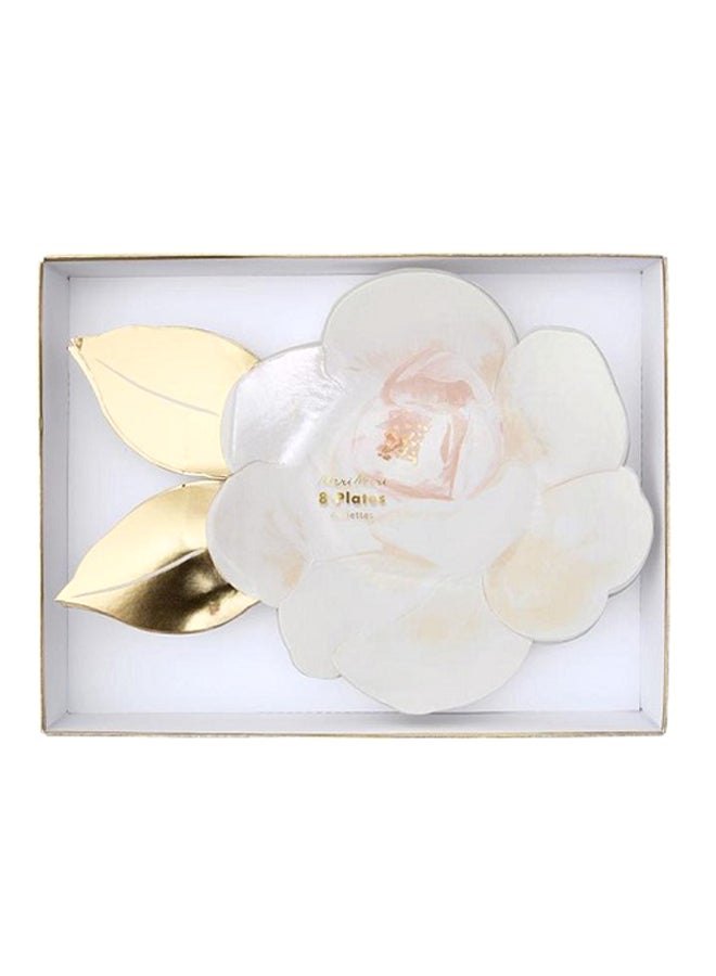 8-Piece Rose Shape Plates
