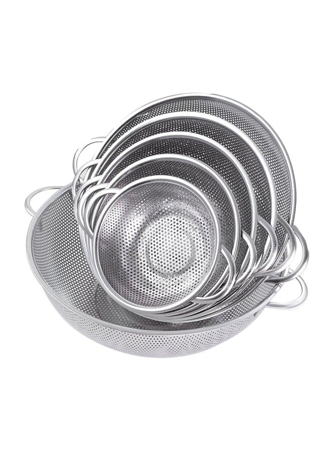 ARTC 6-Piece Vegetable Colander And Strainer Silver 35x35x20centimeter - Image 1