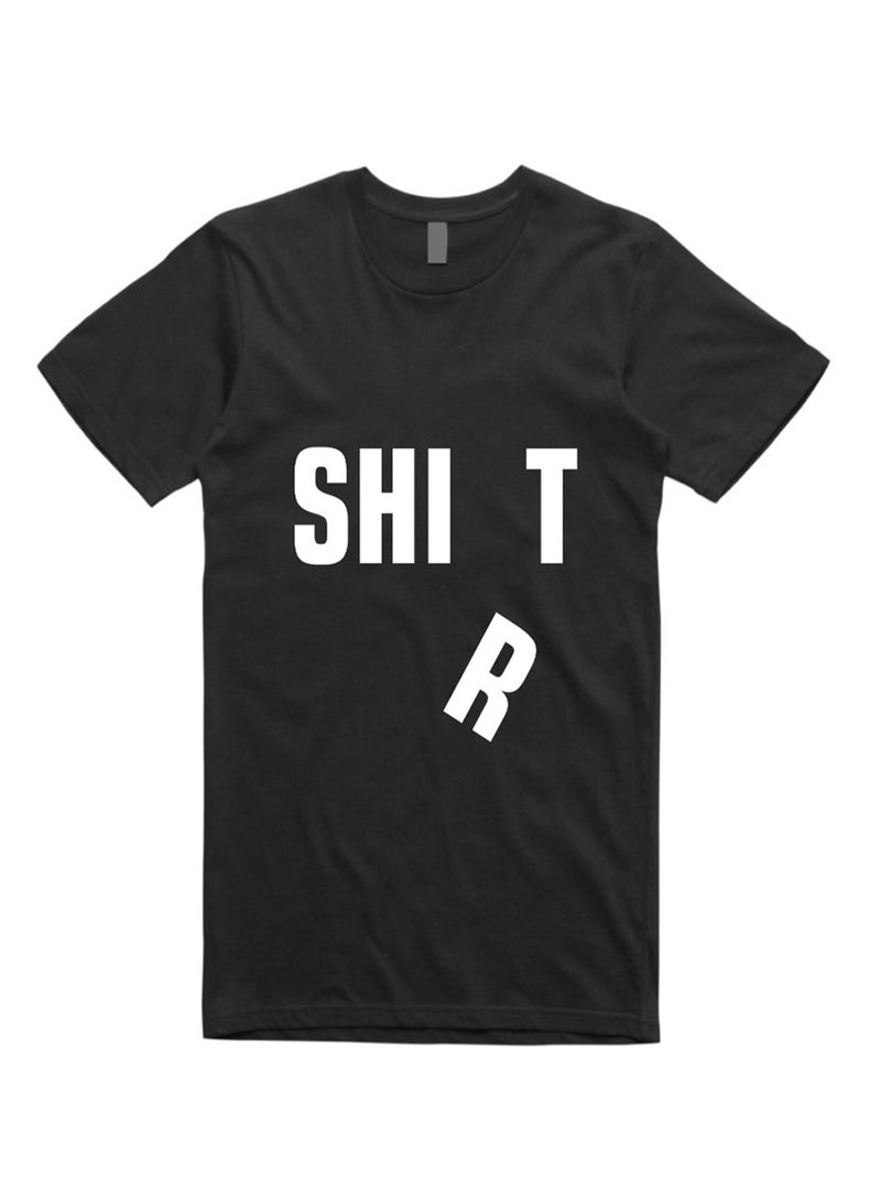 FMSTYLES Shirt Printed Short Sleeve T-shirt Black  - Image 5