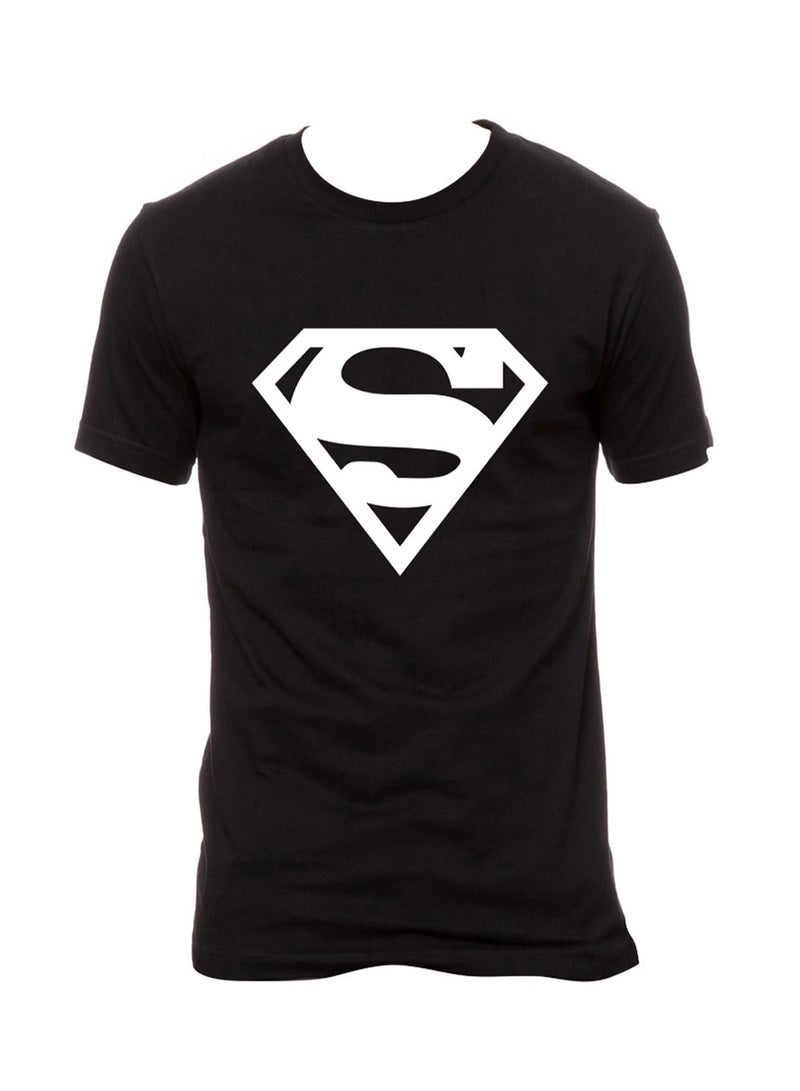 FMSTYLES Superman Logo Printed Short Sleeve T-shirt Black - Image 5