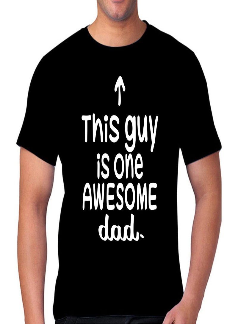 FMSTYLES This Guy Is An Awesome Dad Short Sleeve T-shirt Black  - Image 5