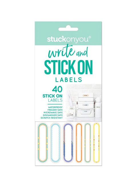 Pack Of 40 Write And Stick On Self-Adhesive Label White