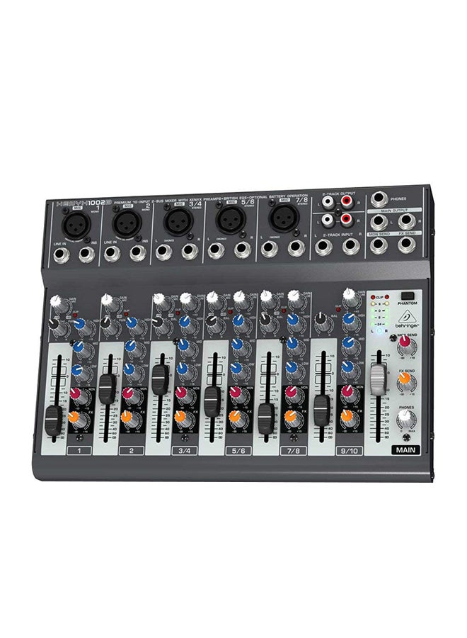 behringer - Premium 10-Input 2-Bus Mixer With Multi-FX Processor 1002B Grey/Red/Blue - Image 1