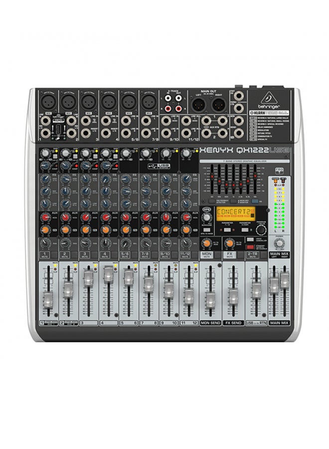 behringer - Premium 16-Input 2/2-Bus Mixer With Multi-FX Processor QX1222USB Grey/Red/Blue - Image 1