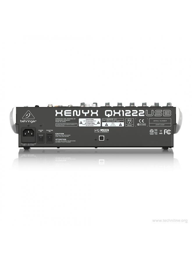 behringer - Premium 16-Input 2/2-Bus Mixer With Multi-FX Processor QX1222USB Grey/Red/Blue - Image 1