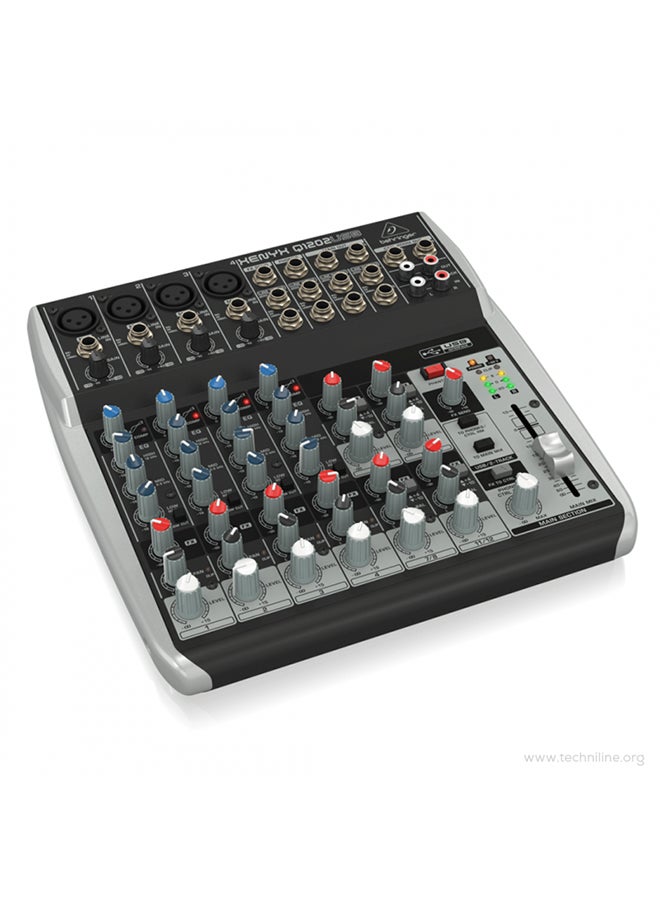 Premium 12-Input 2-Bus Mixer With Multi-FX Processor Q1202USB Grey/Black/Blue