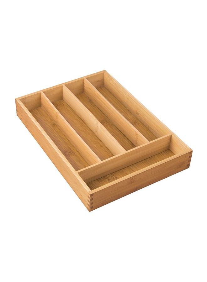 InterDesign - Bamboo Cutlery Tray and Drawer Organizer Brown 35.6 x 5.2 x 25.4centimeter - Image 1