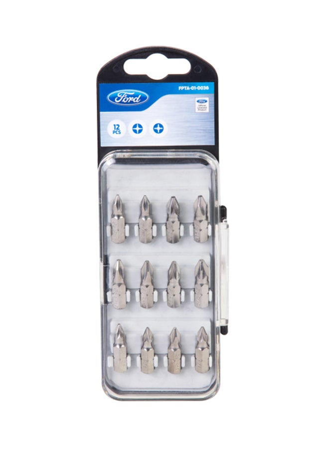Ford 12-Piece Screw Driving Bits Silver  - Image 1