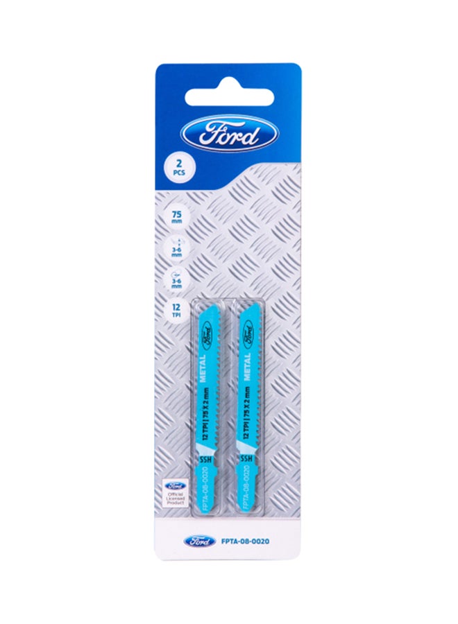 Ford Pack Of 2 HSS Jigsaw Blades Blue - Image 1