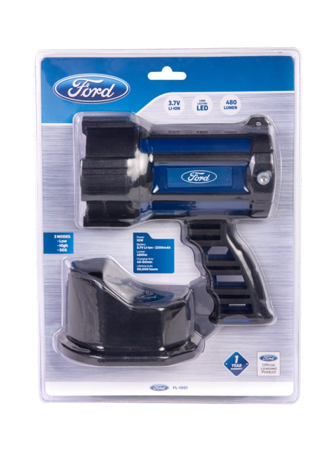 Ford Rechargeable Led Spotlight 3.7V, 480 Lumens Black/Blue