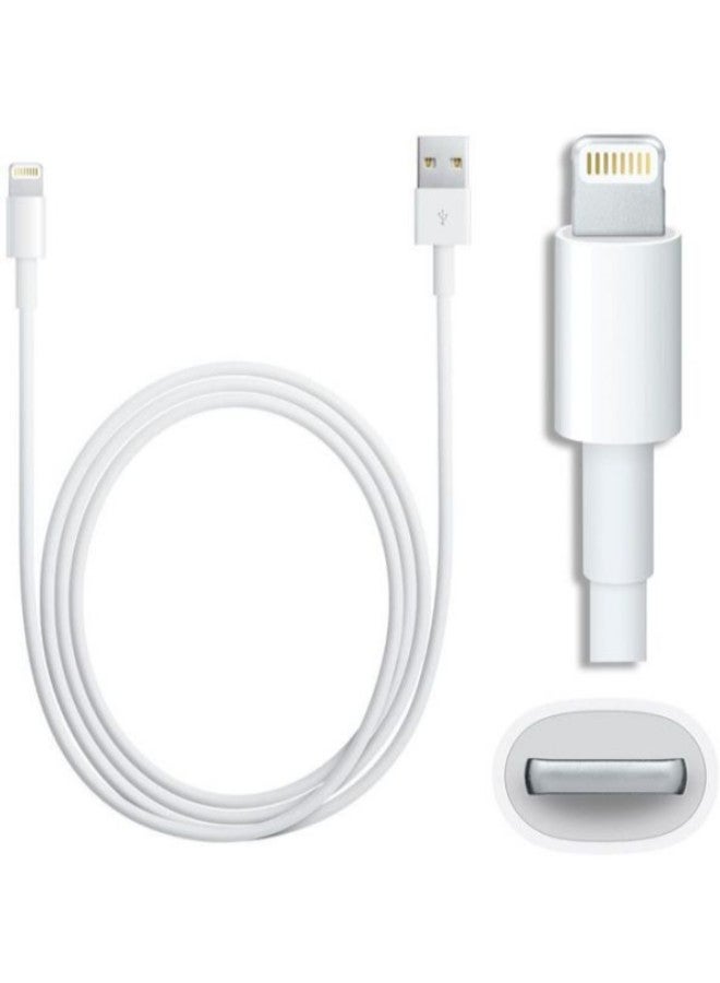 كابل لايتننج ذو 8 أسنان إلى USB للشحن ومزامنة البيانات أبيض/فضي - Image 2