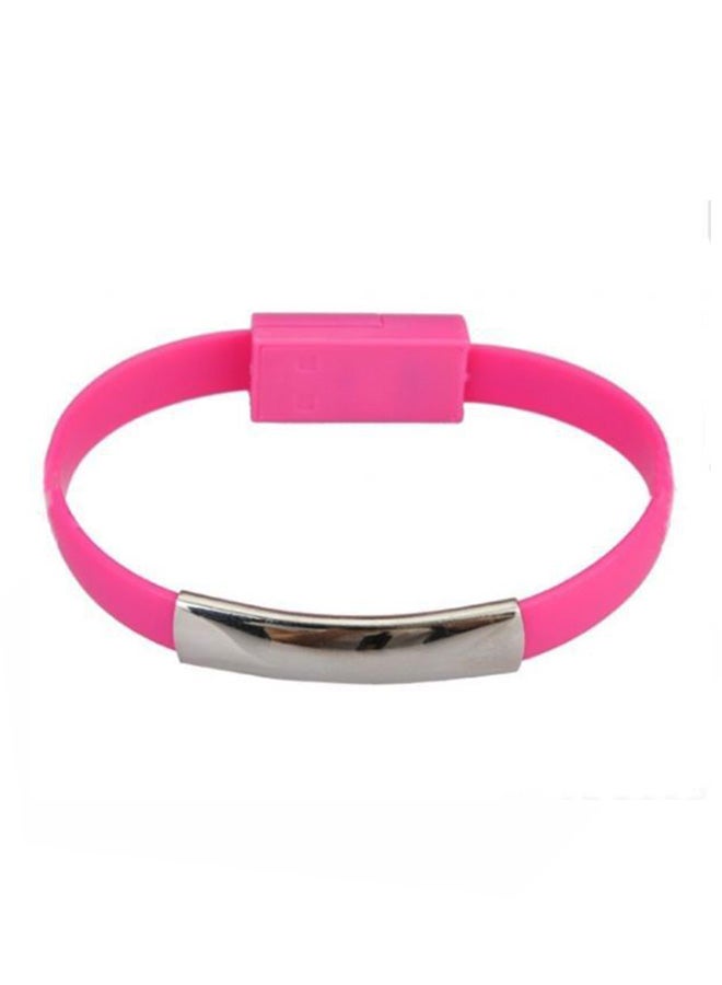 Micro USB Data Sync Charging Cable Bracelet For Apple iPhone 5/5c/6 Pink - Image 1