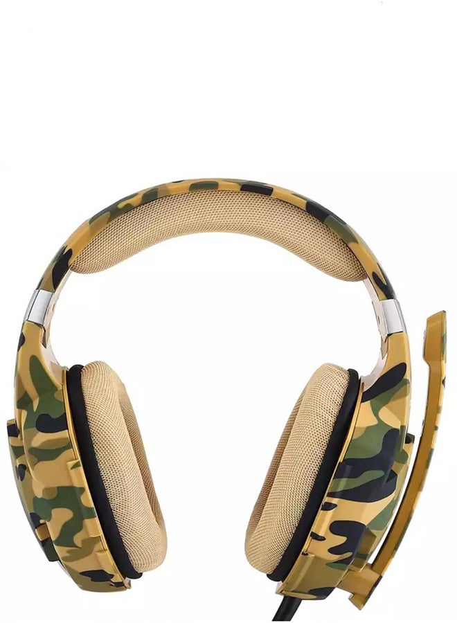 Gaming Headphone With Mic Stereo Bass LED Light Camouflage