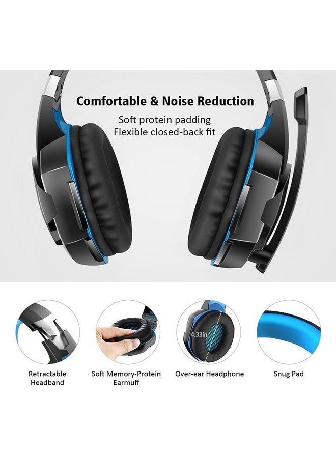 كوشن إيتش سماعة رأس G2000 ستيريو للألعاب لجهاز الألعاب بلايستيشن 4/ جهاز الألعاب بلايستيشن 5/ إكس بوكس ون/ إكس بوكس سيريس إكس/ نينتندو سويتش/ الكمبيوتر - Image 3