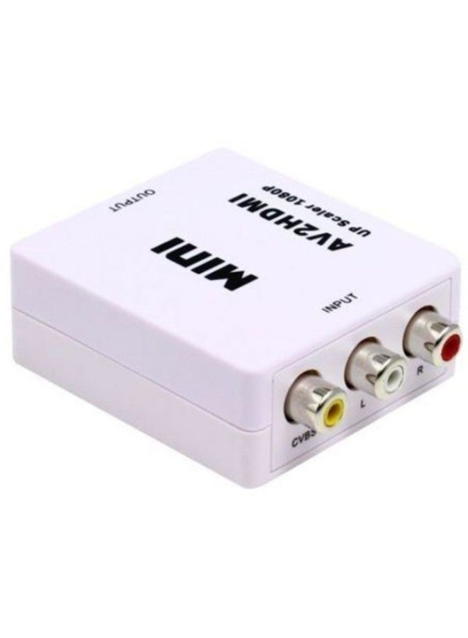 Generic - 1080p Resolution HDMI To AV Converter Adapter White - Image 1