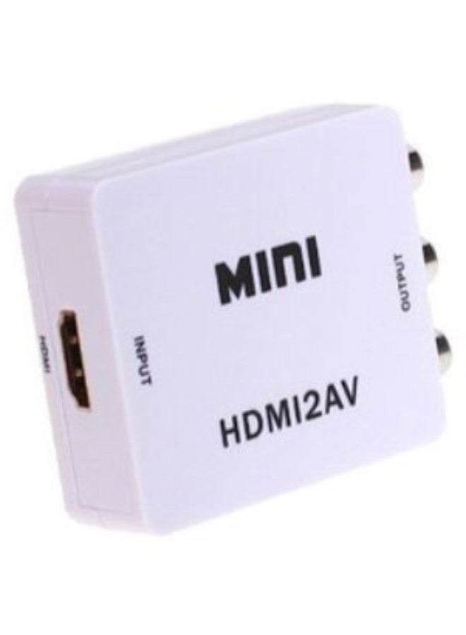 Generic - 1080p Resolution HDMI To AV Converter Adapter White - Image 1