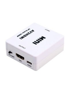 1080p Resolution HDMI To AV Converter Adapter White