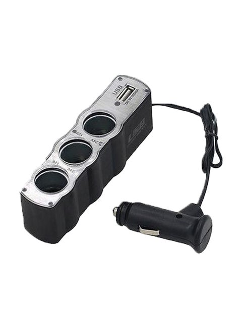 Cigarette Lighter Socket With USB Charger Adapter Car Kit