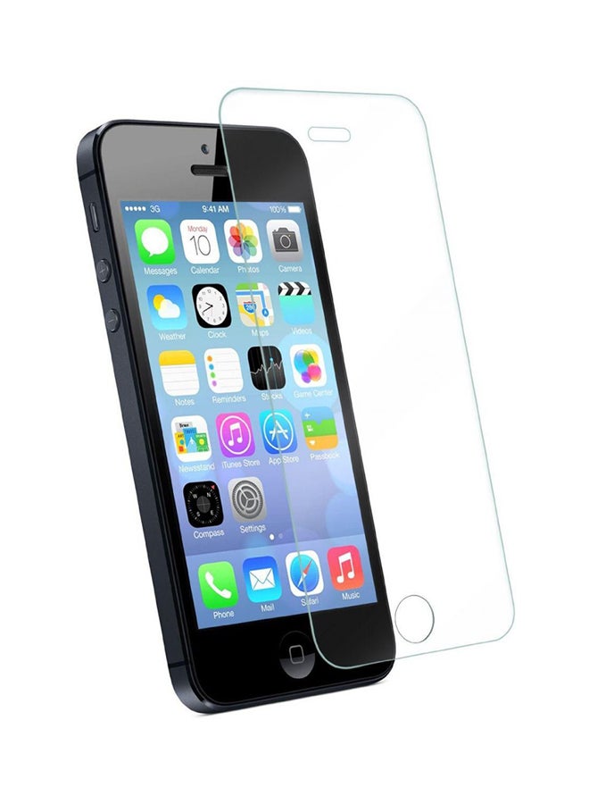 لاصقة حماية الشاشة من الزجاج المقوى لهواتف أبل آيفون 5/5إس/5سي شفاف