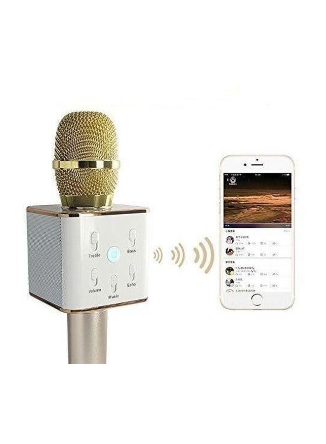 2-In-1 Karaoke Bluetooth Wireless Microphone Q7 Gold - Image 3