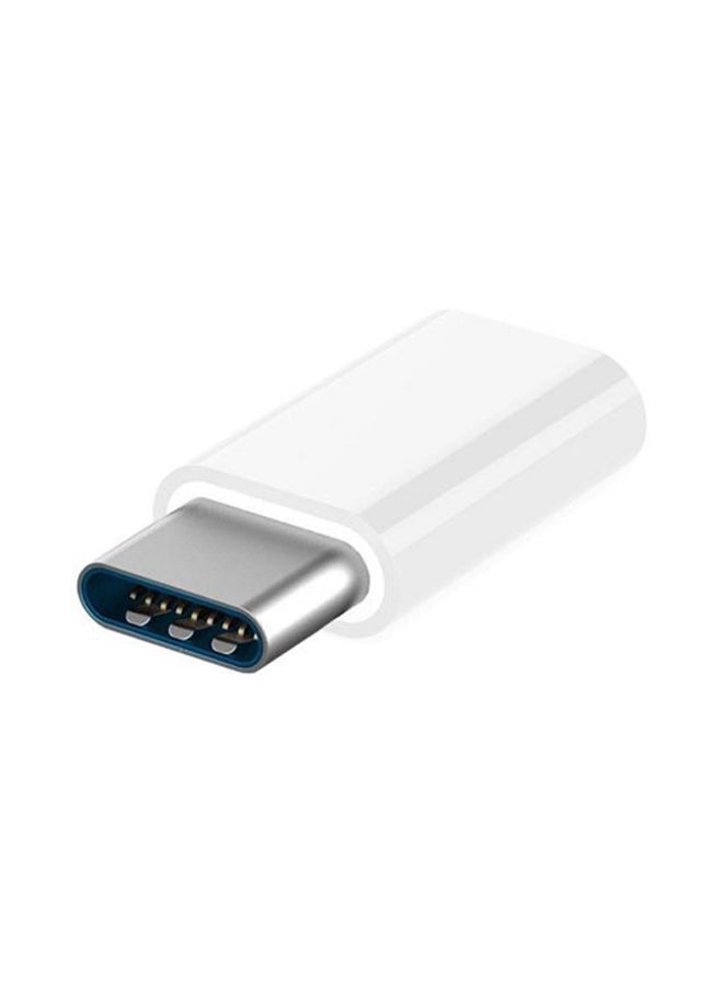 Micro USB To USB C Adapter White - Image 1