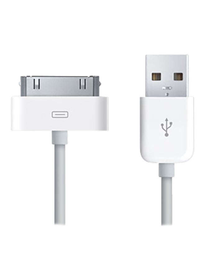 كابل للشحن ومزامنة البيانات بمنفذ USB أبيض