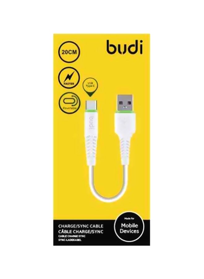 budi Type-C To USB Charging Cable White - Image 1