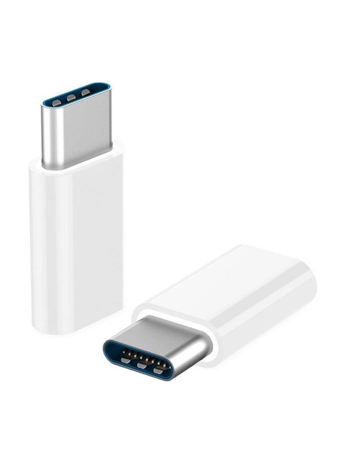 Micro USB To USB C Adapter White - Image 2