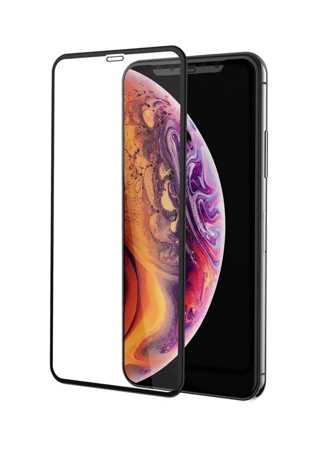 لاصقة حماية للشاشة من الزجاج المقوى لهاتف أبل آيفون XR أسود / شفاف