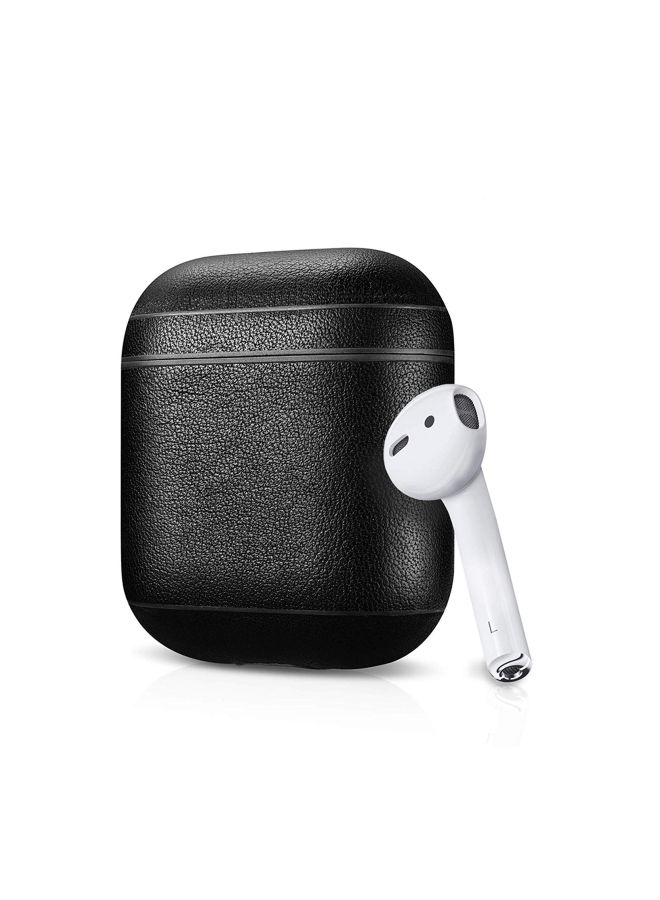 Leather Protective Case For Apple AirPods Black - Image 2