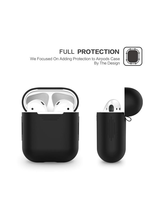 Protective Case Cover For Apple AirPods Black - Image 3