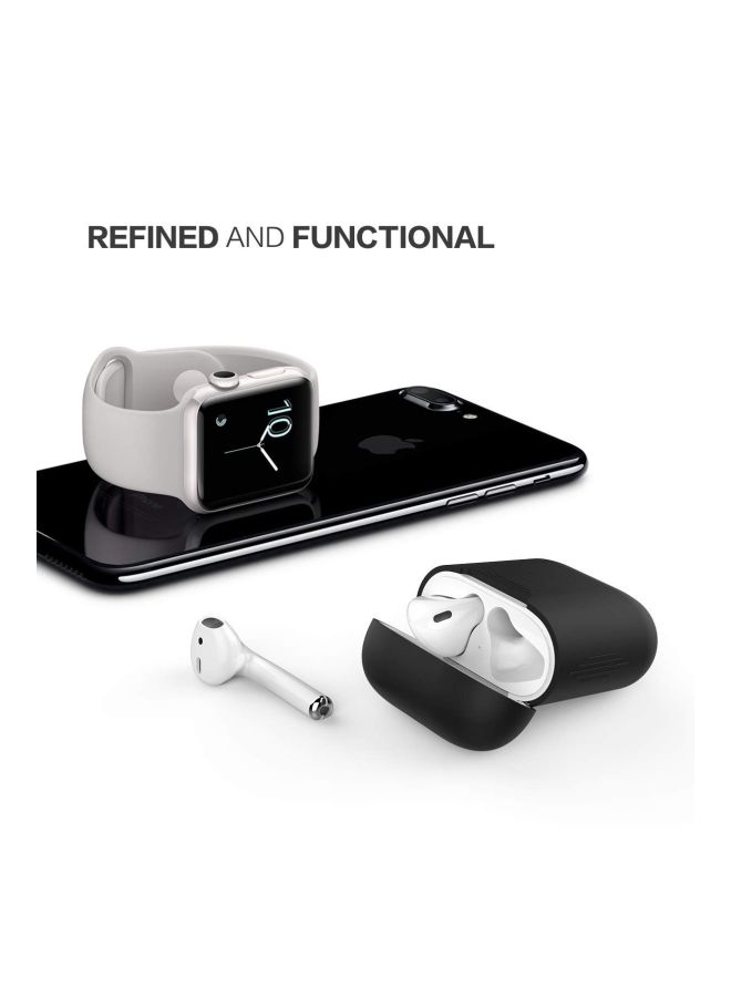 Protective Case Cover For Apple AirPods Black - Image 2